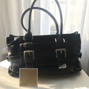 Michael Kors Vintage Black Leather Buckle Handbag